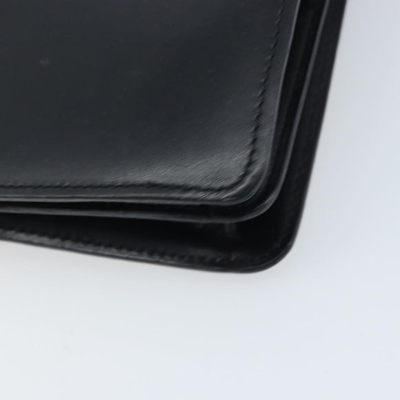 CELINE Hand Bag Leather Black Gold Auth ep13883