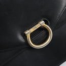 CELINE Hand Bag Leather Black Gold Auth ep13883-14