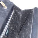 CELINE Hand Bag Leather Black Gold Auth ep13883-18