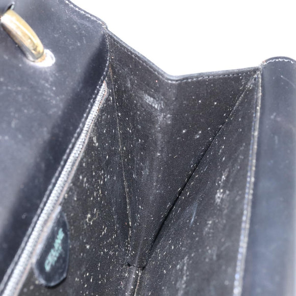 CELINE Hand Bag Leather Black Gold Auth ep13883