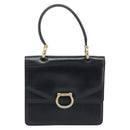 CELINE Hand Bag Leather Black Gold Auth ep13883-2