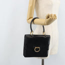 CELINE Hand Bag Leather Black Gold Auth ep13883-24