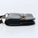 CELINE Hand Bag Leather Black Gold Auth ep13883-5