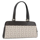 CELINE C Macadam Canvas Hand Bag White Gold Auth ep13890A-1