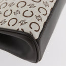CELINE C Macadam Canvas Hand Bag White Gold Auth ep13890A-10