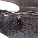 CELINE C Macadam Canvas Hand Bag White Gold Auth ep13890A-19