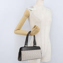 CELINE C Macadam Canvas Hand Bag White Gold Auth ep13890A-22