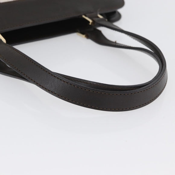 CELINE C Macadam Canvas Hand Bag White Gold Auth ep13890A
