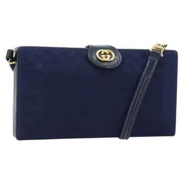 GUCCI Micro GG Supreme Shoulder Bag Navy Gold Auth ep13891