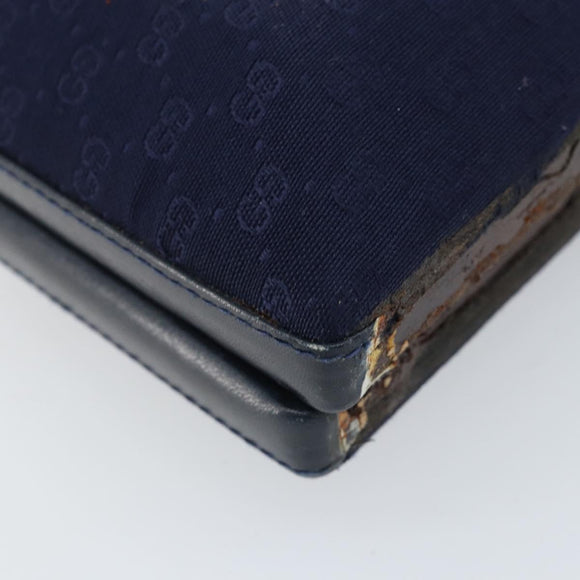 GUCCI Micro GG Supreme Shoulder Bag Navy Gold Auth ep13891