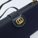 GUCCI Micro GG Supreme Shoulder Bag Navy Gold Auth ep13891-14