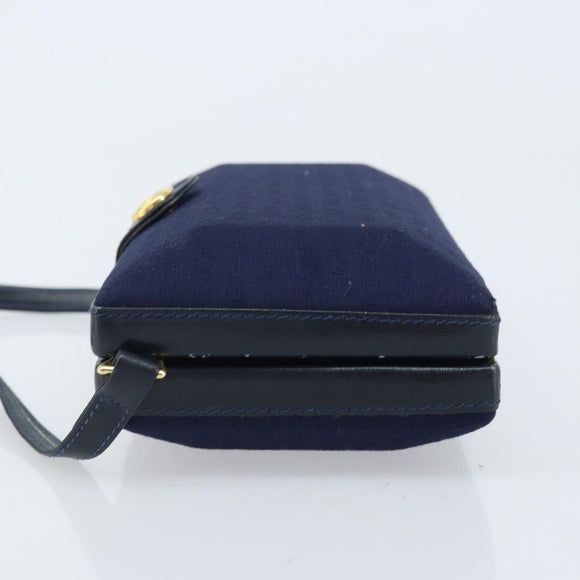 GUCCI Micro GG Supreme Shoulder Bag Navy Gold Auth ep13891