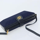 GUCCI Micro GG Supreme Shoulder Bag Navy Gold Auth ep13891-6