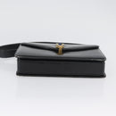 GUCCI Hand Bag Leather Black Gold Auth ep13892-6