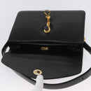 GUCCI Hand Bag Leather Black Gold Auth ep13892-20