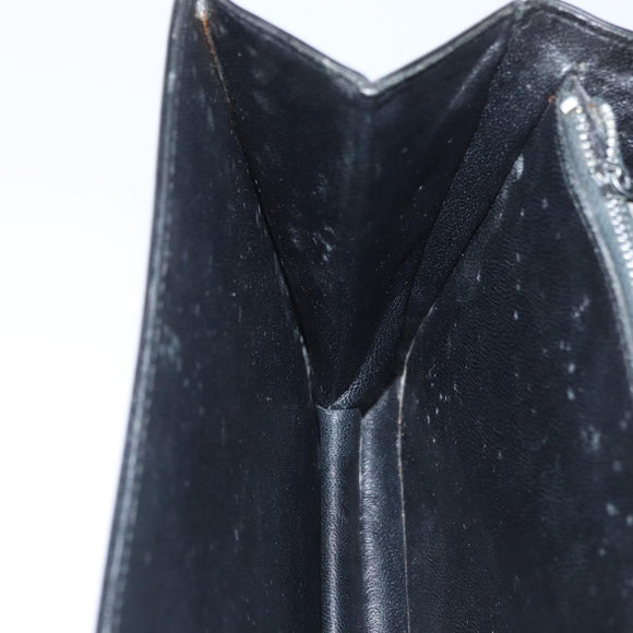 GUCCI Hand Bag Leather Black Gold Auth ep13892