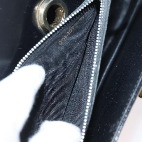 GUCCI Hand Bag Leather Black Gold Auth ep13892