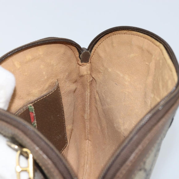 GUCCI GG Supreme Web Sherry Line Bag PVC Beige Gold 904 02 047 Auth ep13893