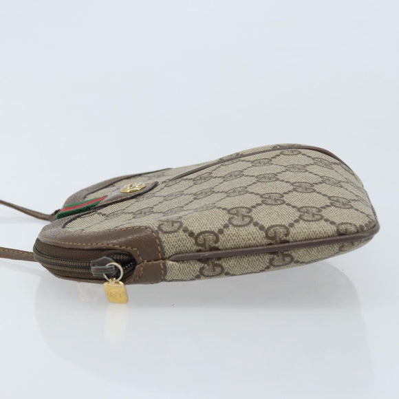 GUCCI GG Supreme Web Sherry Line Bag PVC Beige Gold 904 02 047 Auth ep13893