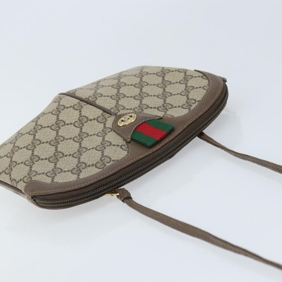 GUCCI GG Supreme Web Sherry Line Bag PVC Beige Gold 904 02 047 Auth ep13893