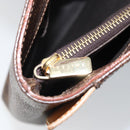 CELINE Macadam Canvas Hand Bag PVC Leather Brown Gold Auth ep13894A-20