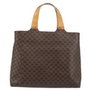CELINE Macadam Canvas Hand Bag PVC Leather Brown Gold Auth ep13894A-2