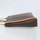 CELINE Macadam Canvas Hand Bag PVC Leather Brown Gold Auth ep13894A-4