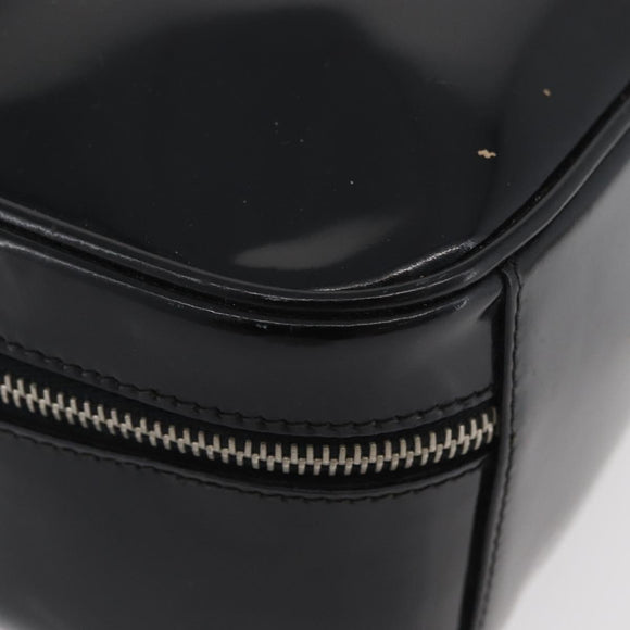 GUCCI Bamboo Hand Bag Patent leather Black Silver 000 270 0323 Auth ep13896