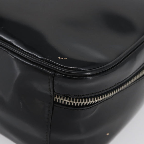 GUCCI Bamboo Hand Bag Patent leather Black Silver 000 270 0323 Auth ep13896