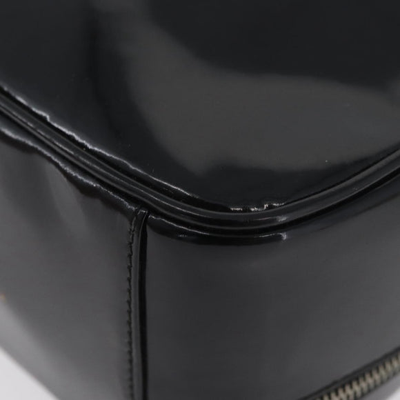 GUCCI Bamboo Hand Bag Patent leather Black Silver 000 270 0323 Auth ep13896