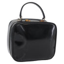 GUCCI Bamboo Hand Bag Patent leather Black Silver 000 270 0323 Auth ep13896-1