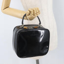 GUCCI Bamboo Hand Bag Patent leather Black Silver 000 270 0323 Auth ep13896-22