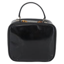 GUCCI Bamboo Hand Bag Patent leather Black Silver 000 270 0323 Auth ep13896-13