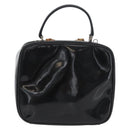 GUCCI Bamboo Hand Bag Patent leather Black Silver 000 270 0323 Auth ep13896-2