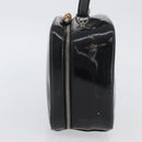 GUCCI Bamboo Hand Bag Patent leather Black Silver 000 270 0323 Auth ep13896-3