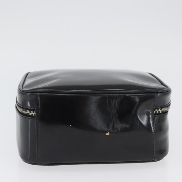 GUCCI Bamboo Hand Bag Patent leather Black Silver 000 270 0323 Auth ep13896