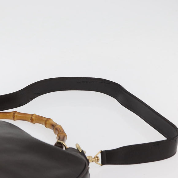 GUCCI Bamboo Shoulder Bag Leather 2way Brown Gold 001 1577 Auth ep13897