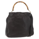 GUCCI Bamboo Shoulder Bag Leather 2way Brown Gold 001 1577 Auth ep13897-1