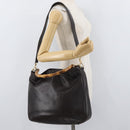 GUCCI Bamboo Shoulder Bag Leather 2way Brown Gold 001 1577 Auth ep13897-23