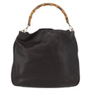 GUCCI Bamboo Shoulder Bag Leather 2way Brown Gold 001 1577 Auth ep13897-13