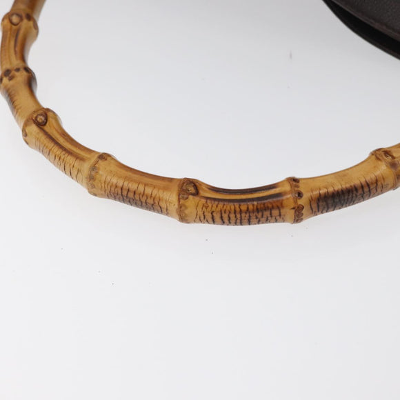GUCCI Bamboo Shoulder Bag Leather 2way Brown Gold 001 1577 Auth ep13897