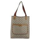 GUCCI GG Supreme Web Sherry Line Tote Bag PVC Beige 39 002 4487 Auth ep13898-13
