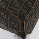 FENDI Zucca Canvas Vanity Hand Bag Black Brown Auth ep13903-16