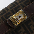 FENDI Zucca Canvas Vanity Hand Bag Black Brown Auth ep13903-18