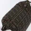 FENDI Zucca Canvas Vanity Hand Bag Black Brown Auth ep13903-9