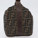 FENDI Zucca Canvas Vanity Hand Bag Black Brown Auth ep13903-3