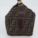 FENDI Zucca Canvas Vanity Hand Bag Black Brown Auth ep13903-4