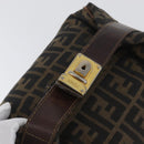 FENDI Zucca Canvas Vanity Hand Bag Black Brown Auth ep13903-7
