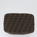 FENDI Zucca Canvas Vanity Hand Bag Black Brown Auth ep13903-5