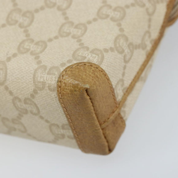 GUCCI GG Plus Supreme Shoulder Bag PVC Beige Gold Auth ep13904